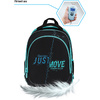 Рюкзак школьный "Just move", черный, бирюзовый - 8