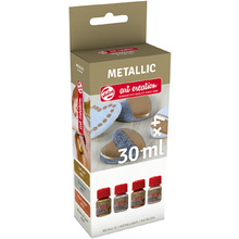 Набор декоративных красок "METALLIC" базовый , 30 мл, 4 цвета