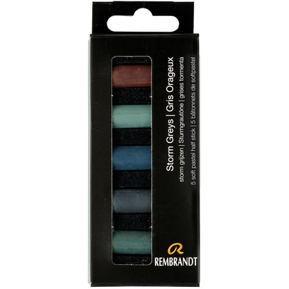 Набор мягкой пастели "Rembrandt Half Pastel", 5 цветов, насыщенные серые