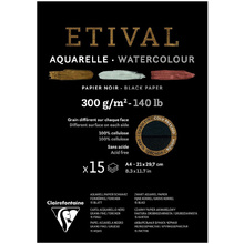 Блок-склейка бумаги для акварели "Etival", А4, 300 г/м2, 15 листов