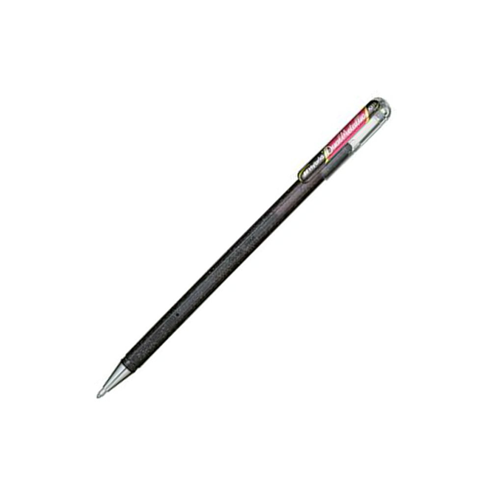 Ручка гелевая "Dual Metallic", 1.0 мм, черный, стерж. черный