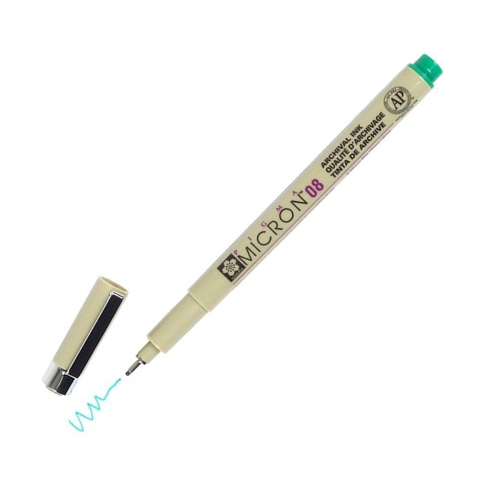 Ручка капиллярная "Pigma Micron", 0.5 мм, зелёный - 3