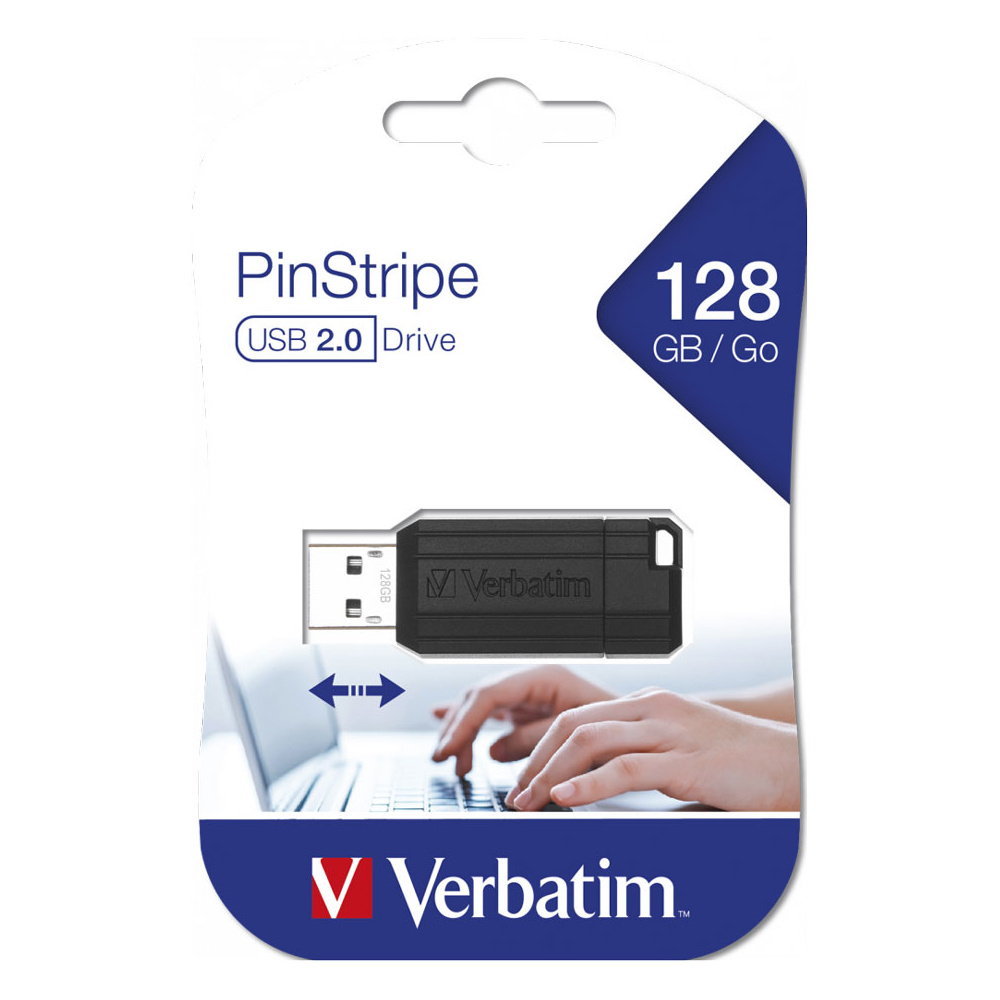 Карта памяти USB Flash "PinStripe", 128 гб, usb 2.0, черный - 2