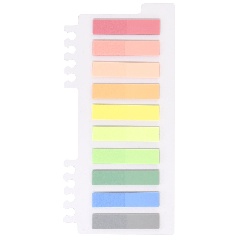 Закладки пластиковые "Lorex Plastic", 10x45 мм, 10 цветовx20 шт., ассорти - 3