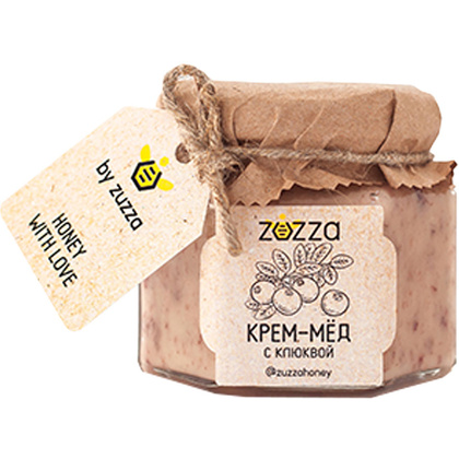 Мед-крем "Zuzza", клюква, 150 г