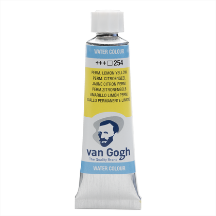 Краски акварельные "Van Gogh", 254 желтая-лимонная прочная, 10 мл, туба