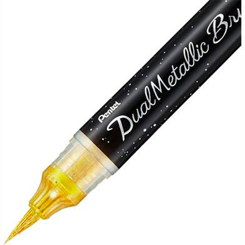 Маркер-кисть "Dual Metallic Brush", золотой металлик - 2