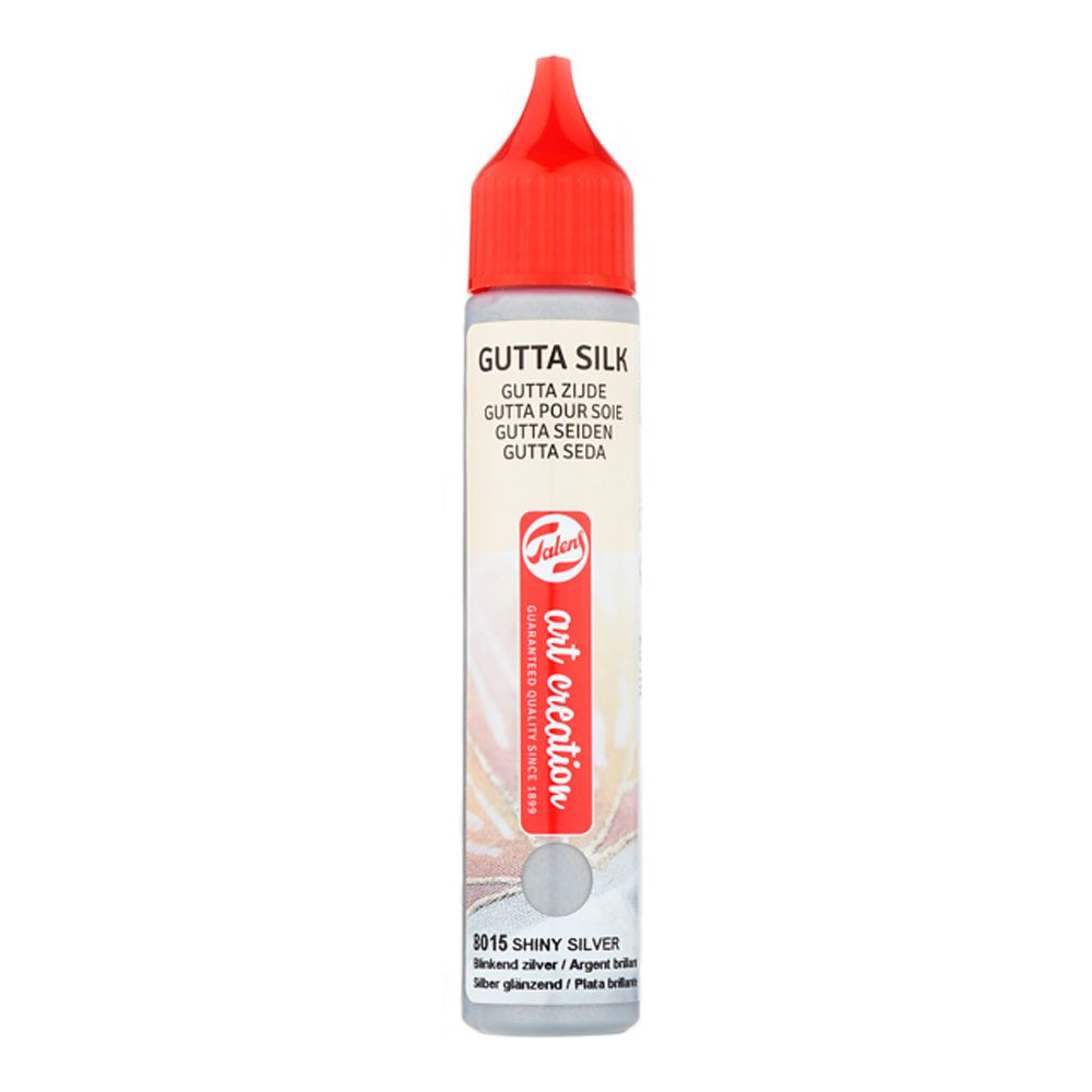 Контур декоративный для батика "Gutta silk", 28 мл, 8015 блестящий серебристый