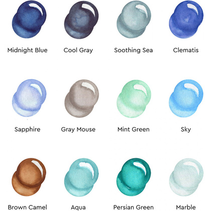 Набор акварельных маркеров "Sketchmarker Aqua. Sea Set", 12 шт., ассорти - 2