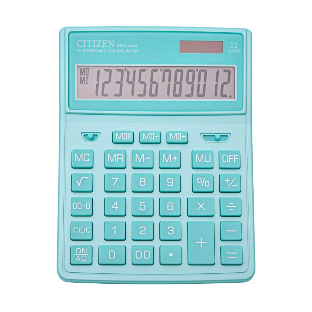 Калькулятор настольный CITIZEN "SDC-444 XRGNE", 12-разрядный, бирюзовый - 4