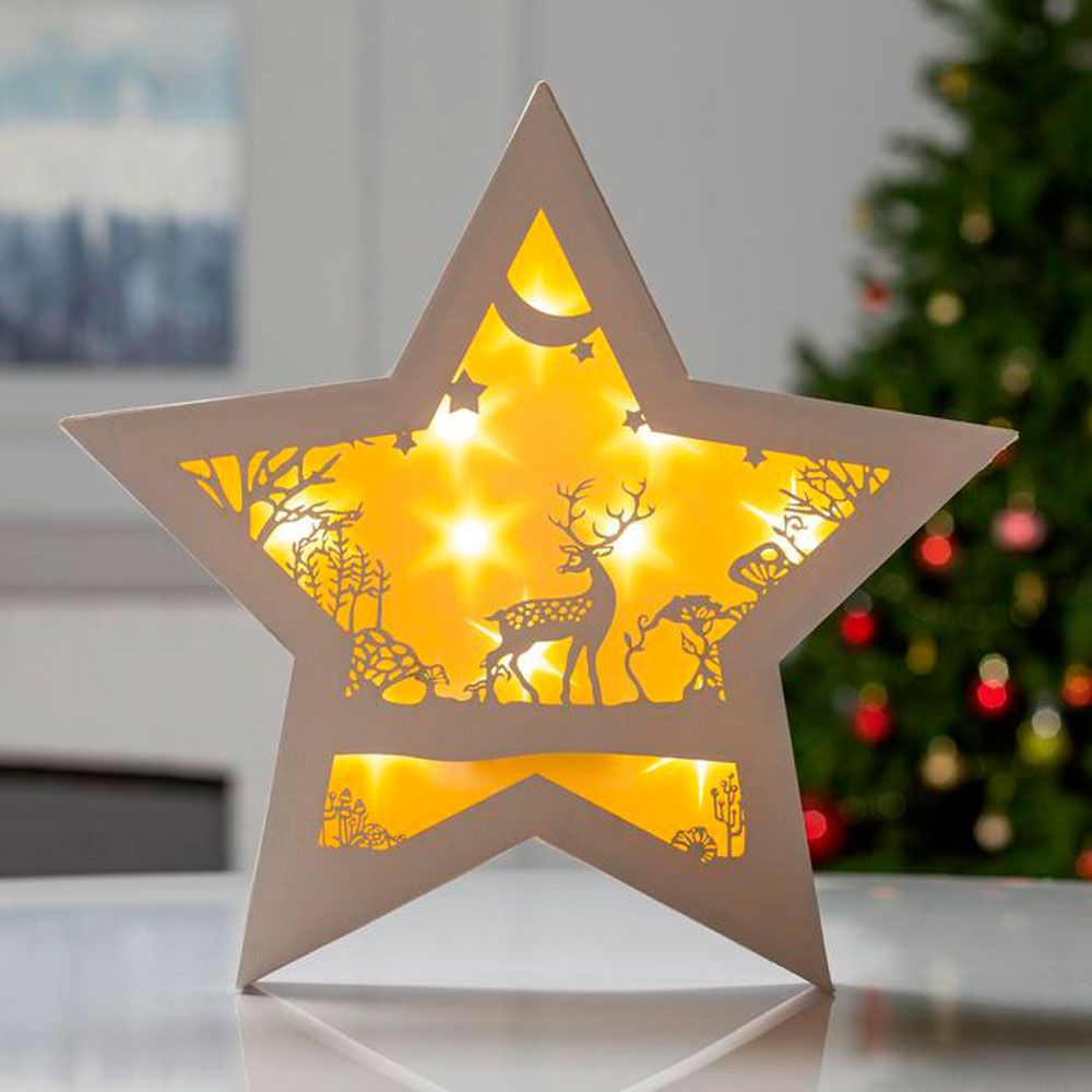 Фигура светодиодная 10LED "Звезда с оленем" - 3