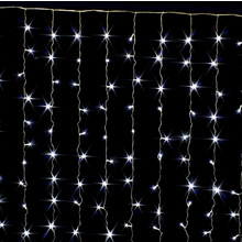 Гирлянда 160 LED "Занавес", 1.5x1.5 м, белый