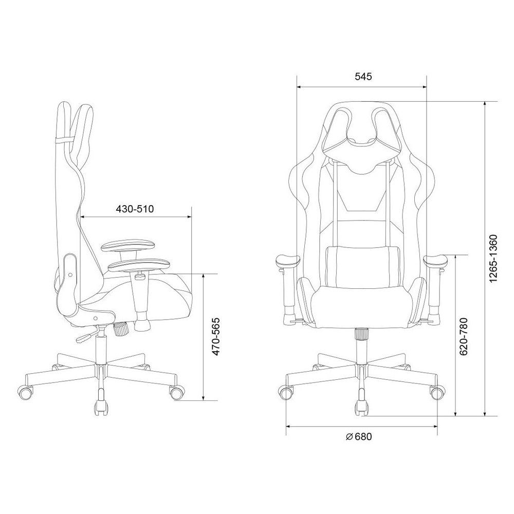 Кресло игровое Бюрократ VIKING "KNIGHT FABRIC", ткань, металл, черный - 16