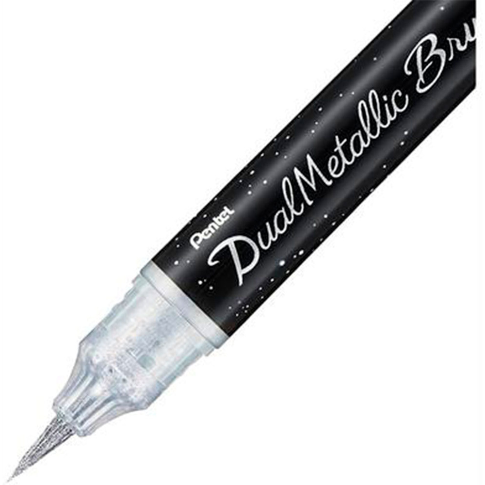 Маркер-кисть "Dual Metallic Brush", серебристый металлик - 2
