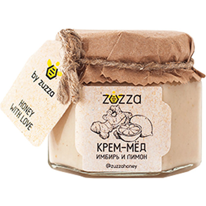 Мед-крем "Zuzza", имбирь, лимон, 150 г