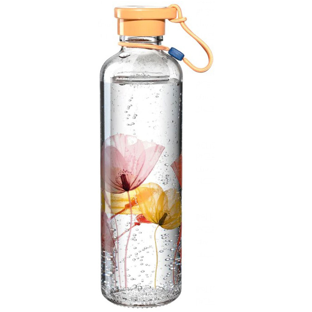 Бутылка для воды "Apricot Flower", стекло, 750 мл, прозрачный, желтый - 2
