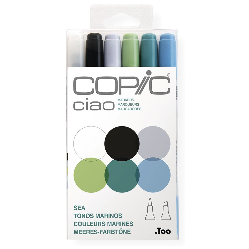 Набор маркеров перманентных "Copic ciao", 6 цветов, синие оттенки