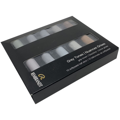Набор мягкой пастели "Rembrandt Half Pastel", 10 цветов, серые тона - 3