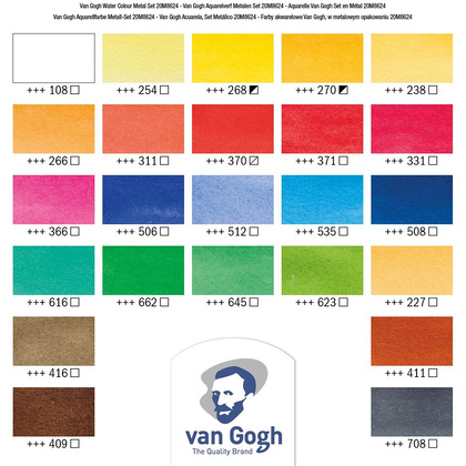Набор красок акварельных "Van Gogh", 24 цвета, кюветы - 2