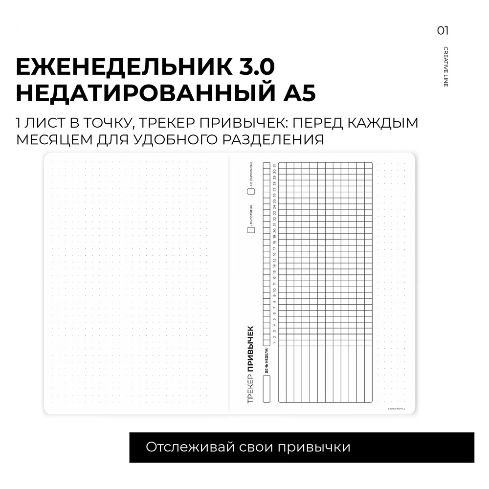 Еженедельник недатированный "MyPPlanner 3.0 Creative", А5, 240 страниц, темно-серый - 7