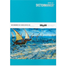 Скетчбук "SKETCHMARKER & Pushkinskiy. Ван Гог", 17.6x25 см ,160 г/м2, 16 листов, бирюзовый