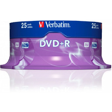 Диск Verbatim на шпинделе, DVD-R, 4.7 гб, круглый бокс, 25 шт