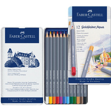 Карандаши цветные акварельные "Goldfaber Aqua", 12 цветов, металлическая упаковка