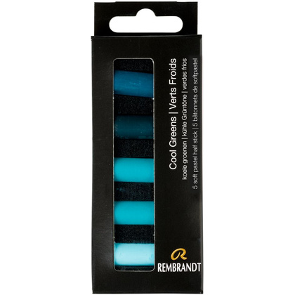 Набор мягкой пастели "Rembrandt Half Pastel", 5 цветов, холодные зеленые