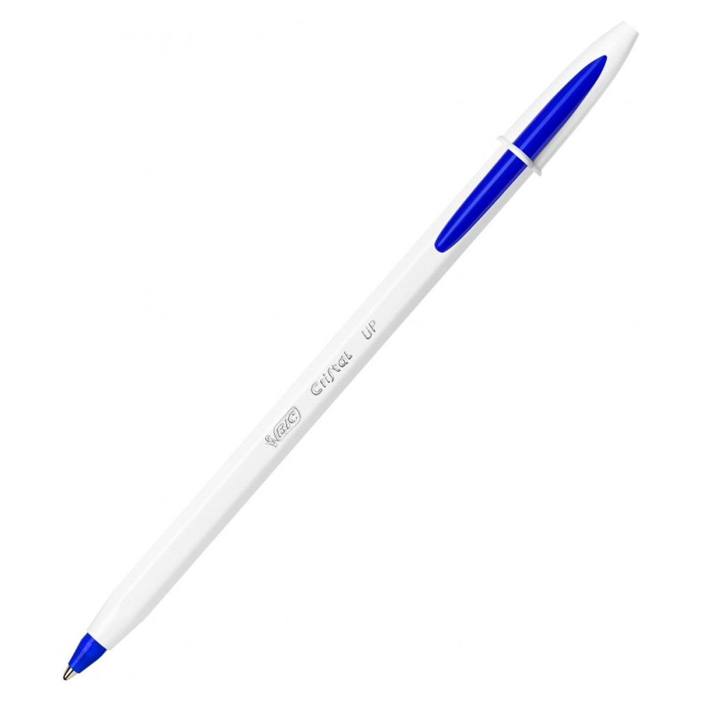Ручка шариковая "Bic Cristal Up", 0.35 мм, белый, синий, стерж. синий - 3