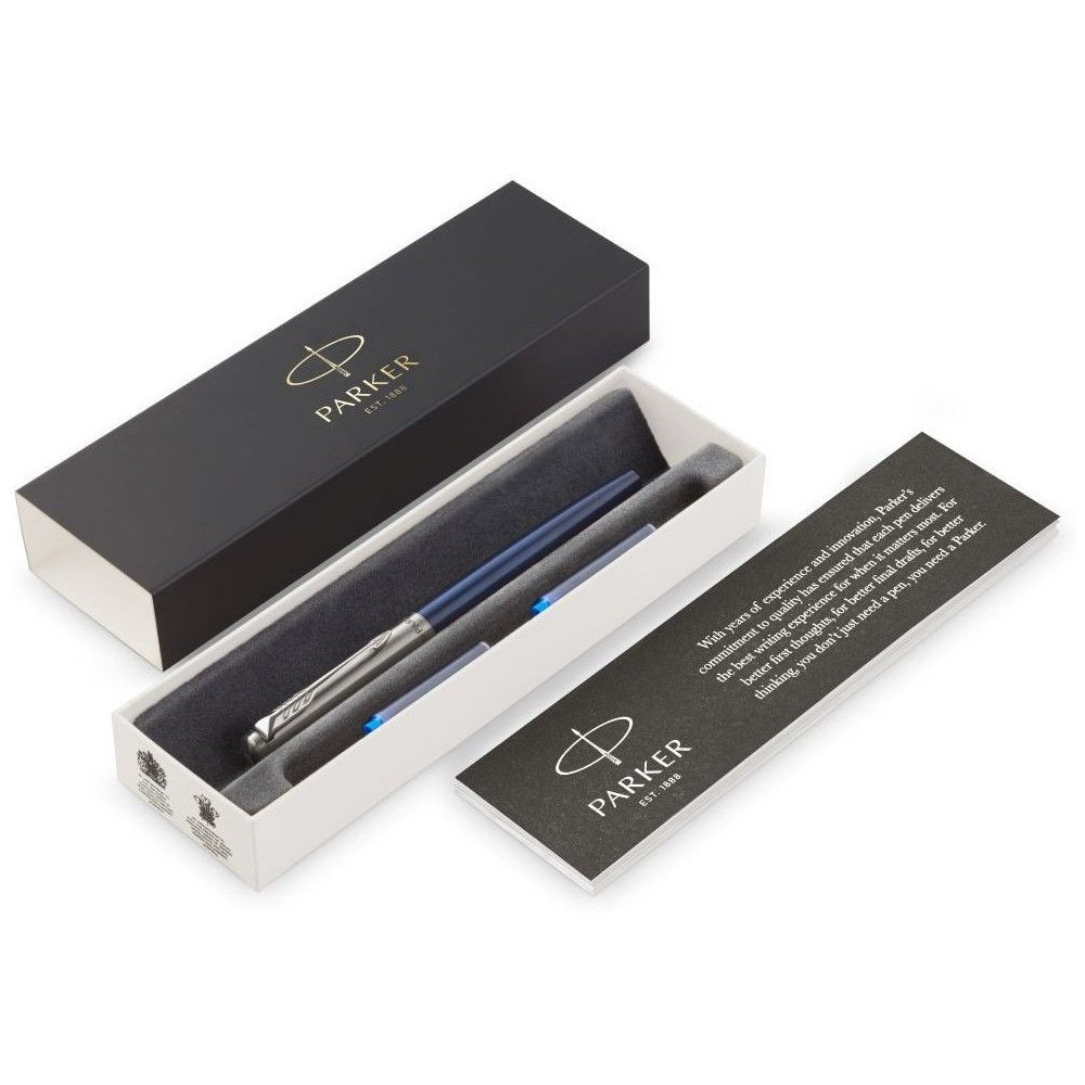 Ручка перьевая "Parker Jotter Royal Blue CT", M, синий, серебристый, патрон синий - 2