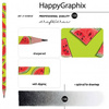Карандаш чернографитный "HappyGraphix. Арбуз", HВ, без ластика, зеленый, красный - 3