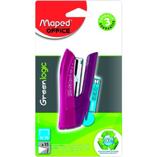 Скобосшиватель Maped "Greenlogic", №10, 15 листов, ассорти