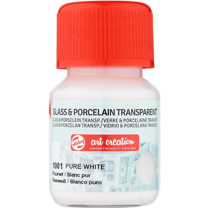 Краски декоративные "GLASS&PORCELAIN TRANSPARENT", 30 мл, 1001 белый