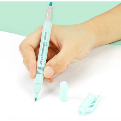 Маркер текстовый двусторонний «Pentel Illumina flex», пастельный, розовый - 9