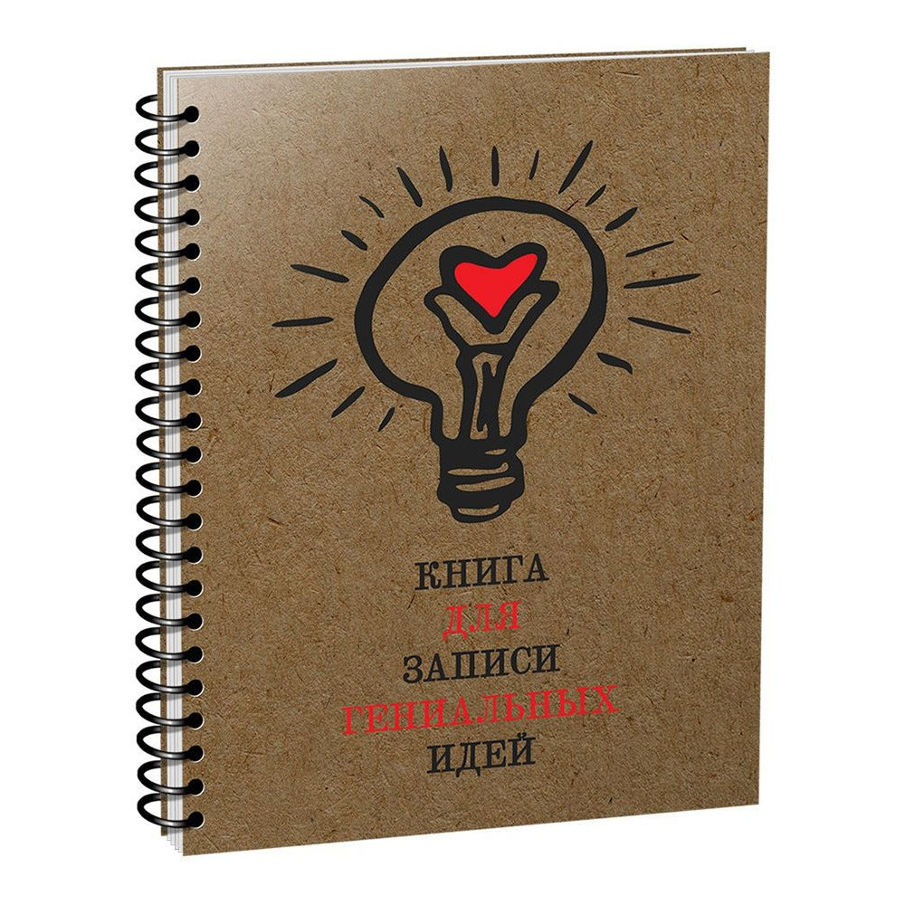 Скетчбук на спирали "Книга для записи гениальных идей", А5, 100 листов 