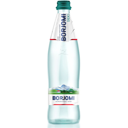 Вода минеральная "Borjomi", газированная, 0.5 л, стекло