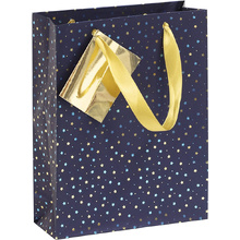 Пакет бумажный подарочный "Blue night Premium", 17x6x22 см, синий