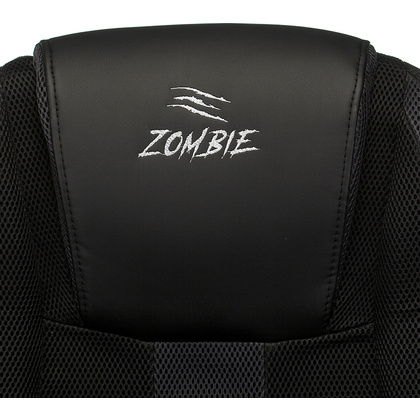 Кресло игровое "Бюрократ Zombie 9", текстиль, экокожа, пластик, черный,серый  - 7