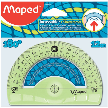 Транспортир Maped "Flex" 180°, 12 см, ассорти - 3