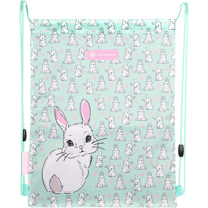 Мешок для обуви "Lovely bunny", 44x33 см, мятный