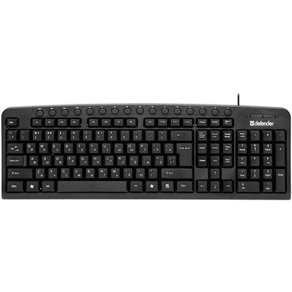 Клавиатура Defender "Focus HB-470 RU", USB, проводная, черный