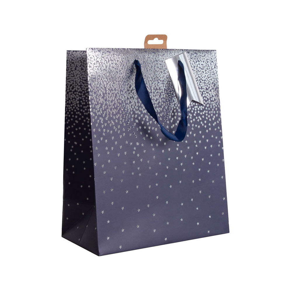 Пакет бумажный подарочный "Navy ombre", 12.7x9x35.5 см, разноцветный