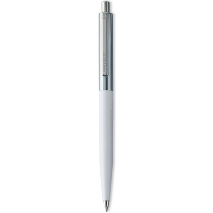 Ручка шариковая автоматическая "Senator Point Metal", 1.0 мм, белый, серебристый, стерж. синий - 2