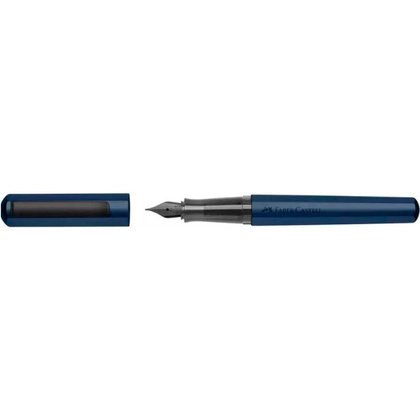 Ручка перьевая "Hexo Blue", F, матовый синий, патрон черный - 3