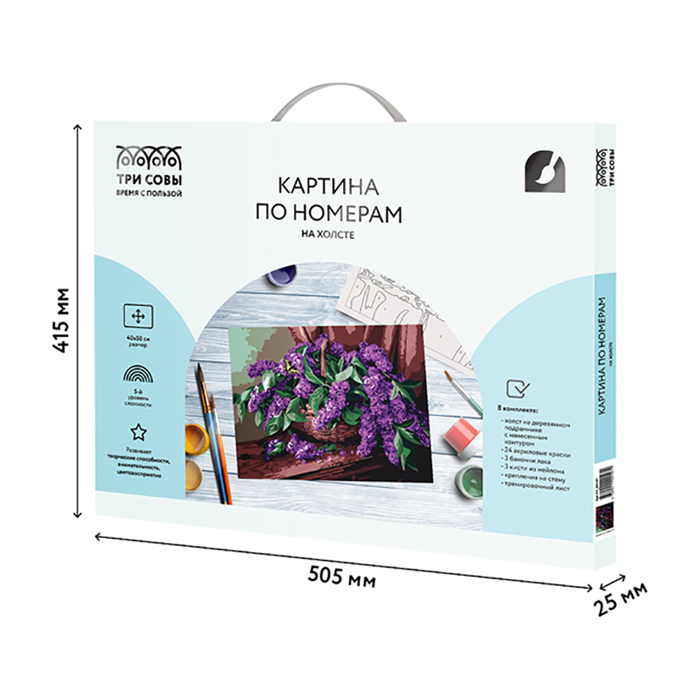 Картина по номерам "Сирень в корзине" - 8