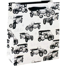 Пакет бумажный подарочный "Vintage car", 21.5x10.2x25.3 см 