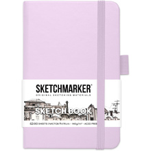 Скетчбук "Sketchmarker", 9x14 см, 140 г/м2, 80 листов, фиолетовый пастельный