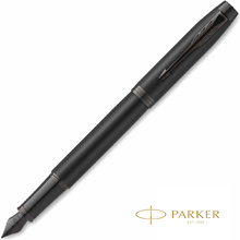 Ручка перьевая "Parker IIM Achromatic", F, черный, патрон синий