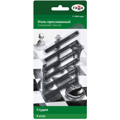 Уголь прессованный "Студия", 6 шт