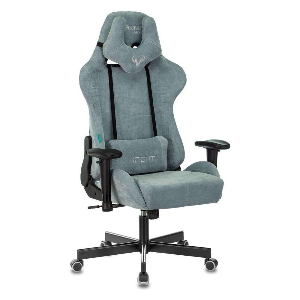 Кресло игровое Бюрократ VIKING "KNIGHT LT28 FABRIC", ткань, металл, серо-голубой 